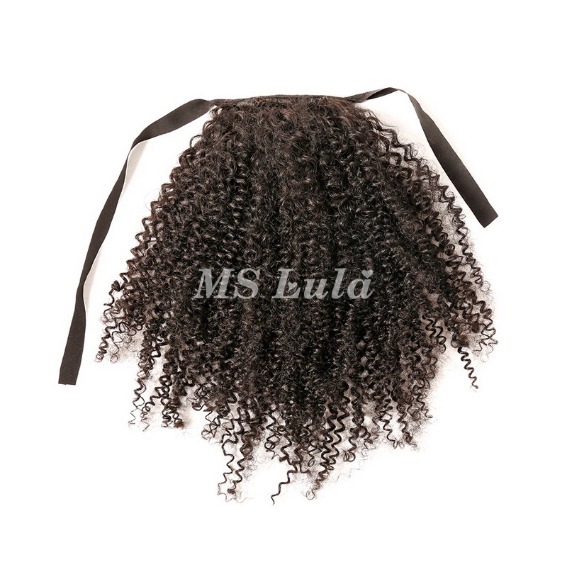100% Virgin Remy Human Hair Kinky Curly Ponytail Hair Extensions